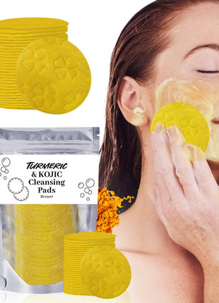 Turmeric Exfoliating Cleansing Pads Compressed Facial Sponges Skin Care Tools For Face Clogged Pores Excess Oil Cleansing