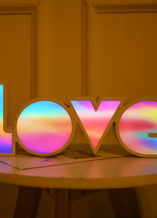 Valentines Day Decor LED LOVE Light Valentines Day Gift For Girlfriend Bithday Wedding Party Decoration Romantic Wedding Decor