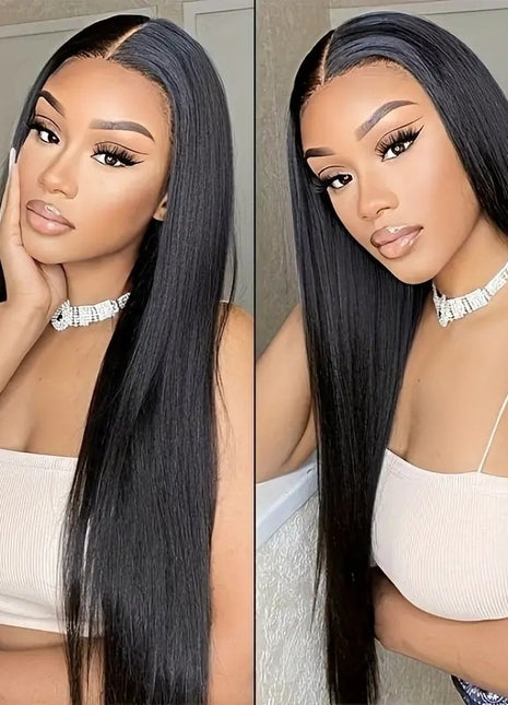 European And American Mid-length Long Straight Front Lace Wig