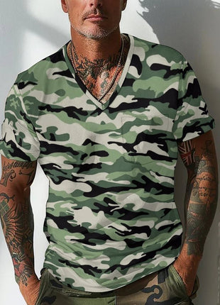 Sommer Herren Design Camouflage Atmungsaktiv Lose Mode Kurzarm