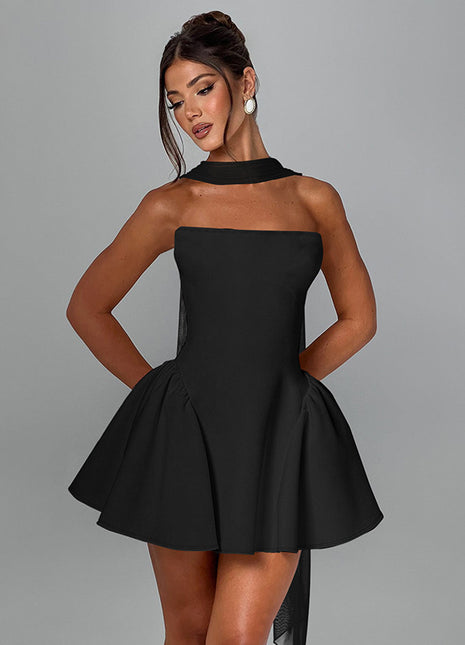 Sexy Tube Top Kleid mit Reißverschluss hinten Design Ins Fashion Kurzes Kleid für Party Kleidung Damen