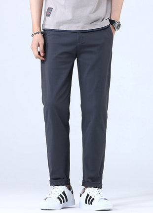 Slim Fit Straight Trend Men's Stretch Trousers