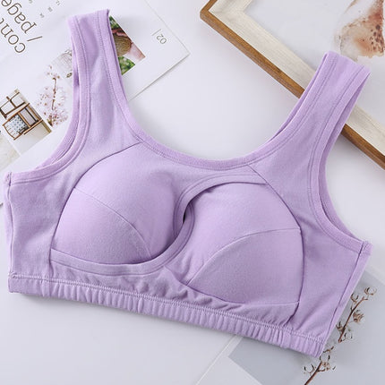 Soutien-gorge grande taille pour femme, sous-vêtements en coton résistant aux tremblements de terre, hauts de nuit sans boucles, lingerie sans armature avec rembourrage amovible