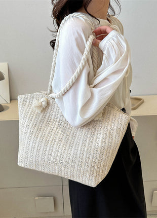 Women's Fashion Straw Large Capacity Shoulder Tote Bag