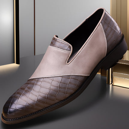 Chaussures d'affaires britanniques en cuir pour hommes de grande taille