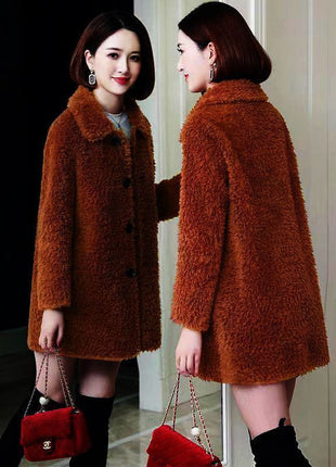 Women's Thick Faux Cashmere Coat Mid-length