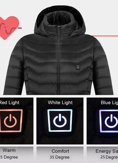 New Heated Jacket Coat USB Electric Jacket Cotton Coat Heater Thermal Clothing Heating Vest Men's Clothes Winter