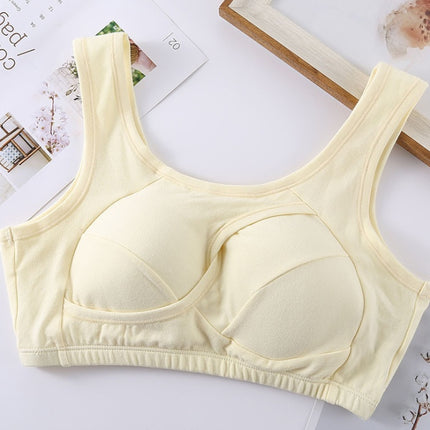 Soutien-gorge grande taille pour femme, sous-vêtements en coton résistant aux tremblements de terre, hauts de nuit sans boucles, lingerie sans armature avec rembourrage amovible