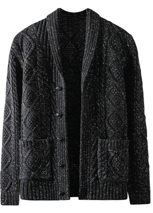 Men's Solid Color Trendy Sweater Knitted Coat