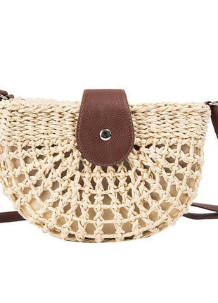 One-Shoulder Saddle Bag Fashion Messenger Straw Bag