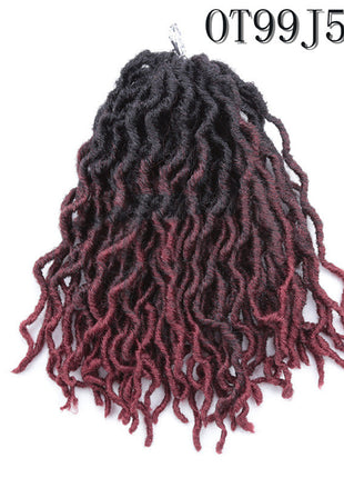 African Long Curly Hair 12inch Chemical Fiber Dirty Braid