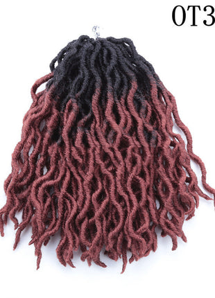 African Long Curly Hair 12inch Chemical Fiber Dirty Braid