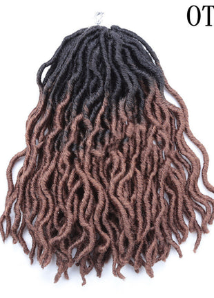 African Long Curly Hair 12inch Chemical Fiber Dirty Braid