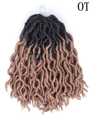 African Long Curly Hair 12inch Chemical Fiber Dirty Braid