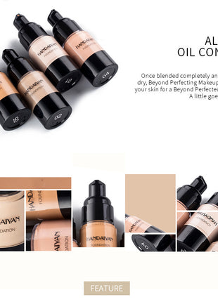 HANDAIYAN Full Cover Foundation Waterproof Moisturizer fond de teint couvrant Face Liquid Foundation Base Makeup for Dark Skin