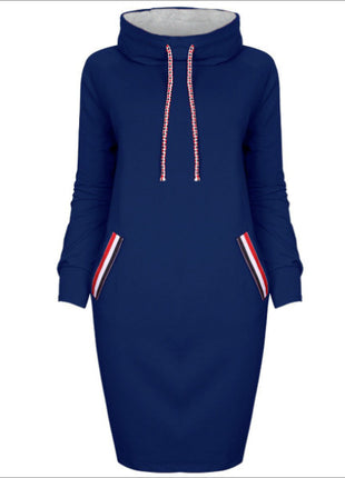 Ladies Winter Hooded Dresses Women Dress