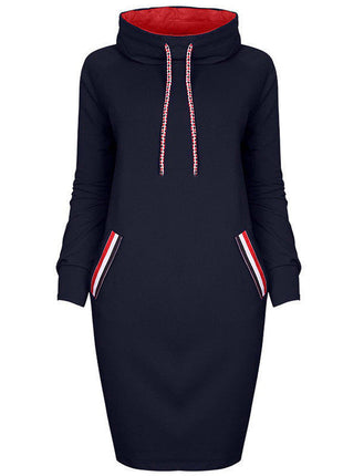 Ladies Winter Hooded Dresses Women Dress