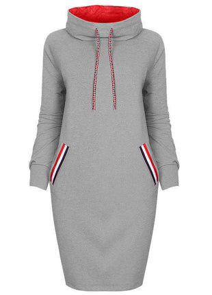 Ladies Winter Hooded Dresses Women Dress