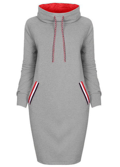 Ladies Winter Hooded Dresses Women Dress