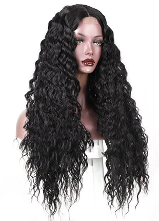 Wig Ladies Long Curly Hair African Small Curls