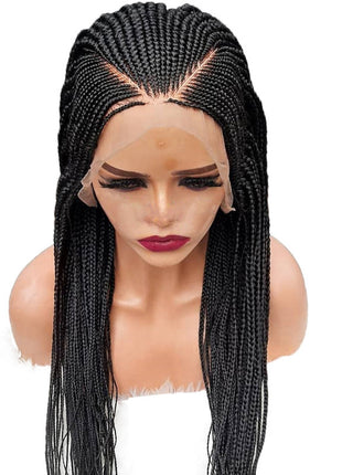 13x6 Braided Wigs Synthetic Lace Front Wig Blac