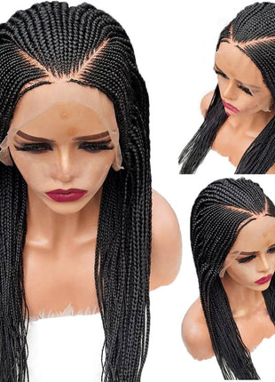 13x6 Braided Wigs Synthetic Lace Front Wig Blac