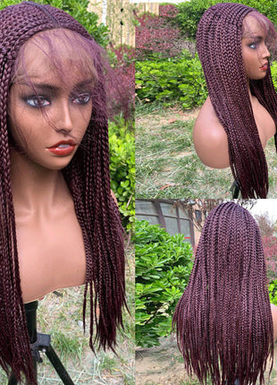 13x6 Braided Wigs Synthetic Lace Front Wig Blac