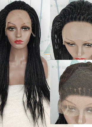 13x6 Braided Wigs Synthetic Lace Front Wig Blac