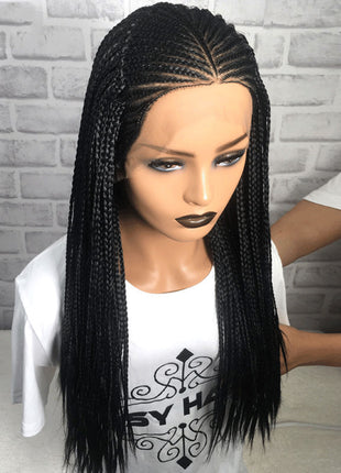 13x6 Braided Wigs Synthetic Lace Front Wig Blac