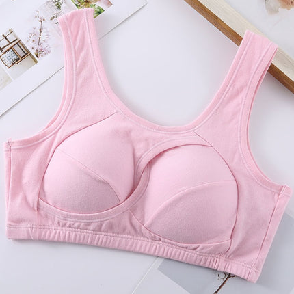 Soutien-gorge grande taille pour femme, sous-vêtements en coton résistant aux tremblements de terre, hauts de nuit sans boucles, lingerie sans armature avec rembourrage amovible