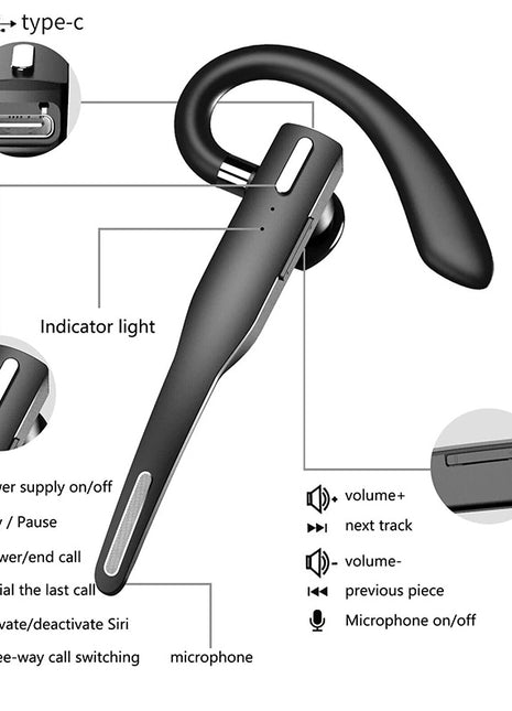 Casque sans fil pour camionneur, écouteur Bluetooth 5.1, double micro, suppression du bruit