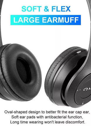 P47 Foldable Wireless Bluetooth Stereo FM Over Ear Headphones 5.0 EDR