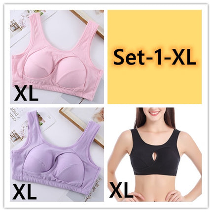 Soutien-gorge grande taille pour femme, sous-vêtements en coton résistant aux tremblements de terre, hauts de nuit sans boucles, lingerie sans armature avec rembourrage amovible