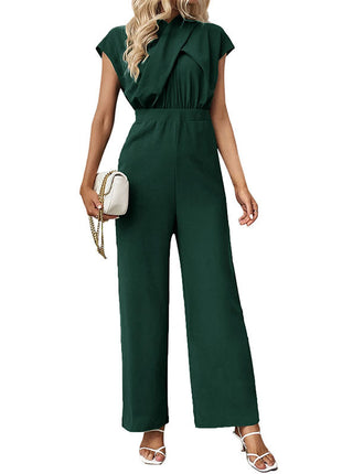 Women's Sleeveless Pleated Collar Jumpsuit