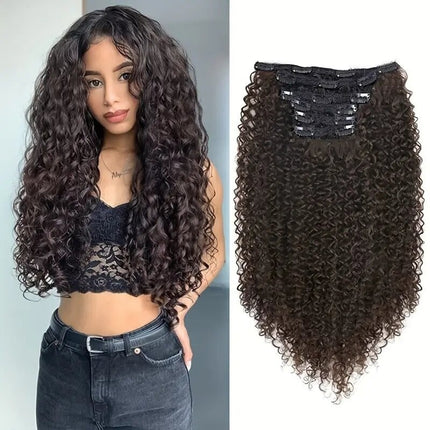 Extension de cheveux synthétiques de type bigoudi, perruque complète pour femme, cheveux noirs et bruns