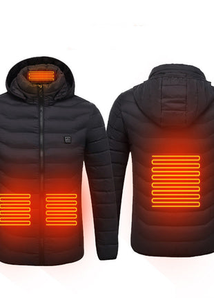 New Heated Jacket Coat USB Electric Jacket Cotton Coat Heater Thermal Clothing Heating Vest Men's Clothes Winter