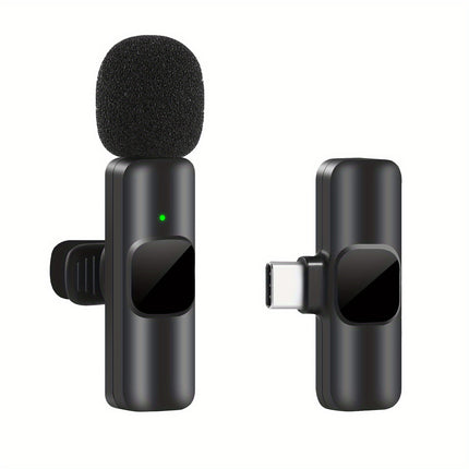 Microphone cravate sans fil pour iPhone iPad Micro à pince sans fil professionnel - Micro d'enregistrement à condensateur omnidirectionnel sans fil pour interview vidéo podcast vlog YouTube