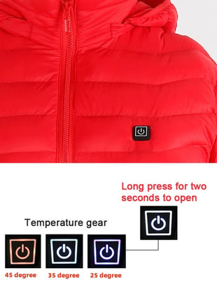 New Heated Jacket Coat USB Electric Jacket Cotton Coat Heater Thermal Clothing Heating Vest Men's Clothes Winter