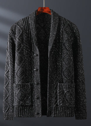 Men's Solid Color Trendy Sweater Knitted Coat