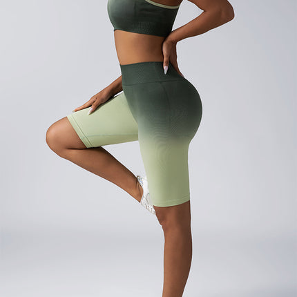 Ensembles d'entraînement pour femmes 2 pièces sans couture Crop Tank Shorts taille haute Tenues de yoga, tenues d'entraînement pour femmes 2 pièces sans couture Sport Bra taille haute Yoga Leggings Ensembles