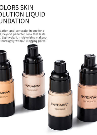 HANDAIYAN Full Cover Foundation Waterproof Moisturizer fond de teint couvrant Face Liquid Foundation Base Makeup for Dark Skin