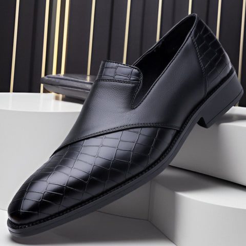 Chaussures d'affaires britanniques en cuir pour hommes de grande taille