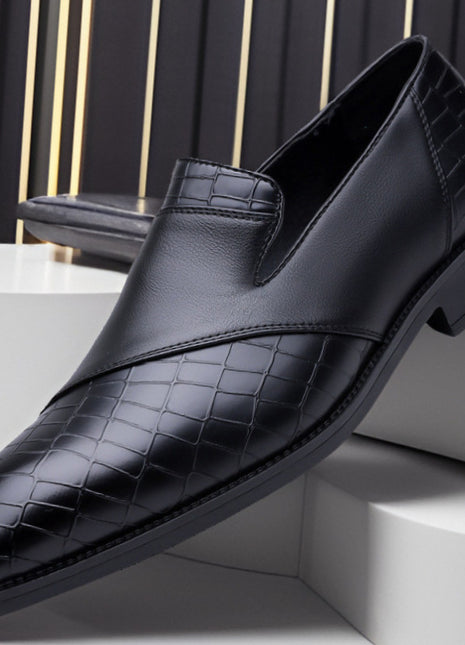 Chaussures d'affaires britanniques en cuir pour hommes de grande taille