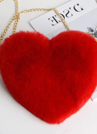 Love Bags For Women Plush Chain Shoulder Bags Valentine's Day Party Bag