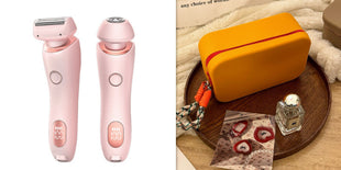 2 In 1 Hair Removal Epilator USB Rechargeable Trimmer Women Body Razor Face Leg Armpit Bikini Hand Pubic Shaver Hair Remover