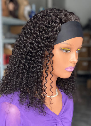 200 Curly Headbandwig Human Hair Wigs