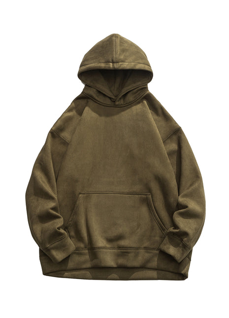 Suede No Hat Rope Hooded Sweater For Men