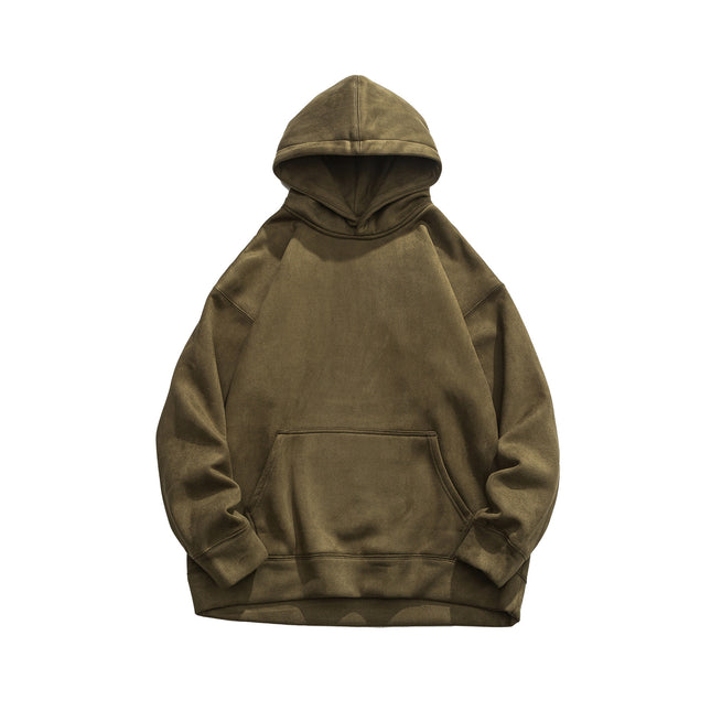 Pull à capuche en daim sans chapeau pour homme