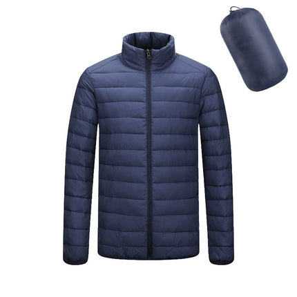 Manteau à capuche léger pour homme, veste d'hiver chaude à fermeture éclair de couleur unie, vêtements d'extérieur portables à la mode