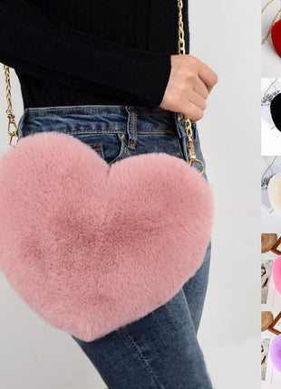 Love Bags For Women Plush Chain Shoulder Bags Valentine's Day Party Bag